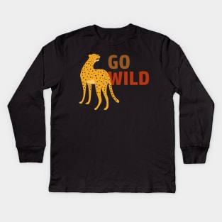 Go wild leopard Kids Long Sleeve T-Shirt